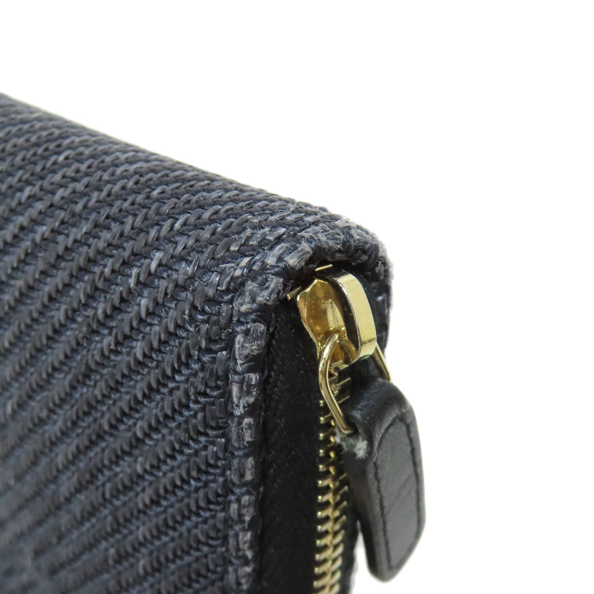 CHANEL Long Wallet Purse canvas Navy Deauville small zip wallet Women Used Authentic