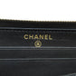CHANEL Long Wallet Purse canvas Navy Deauville small zip wallet Women Used Authentic