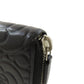 CHANEL Long Wallet Purse Calfskin black Camellia SilverMetal Women Used Authentic