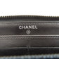CHANEL Long Wallet Purse Calfskin black Camellia SilverMetal Women Used Authentic