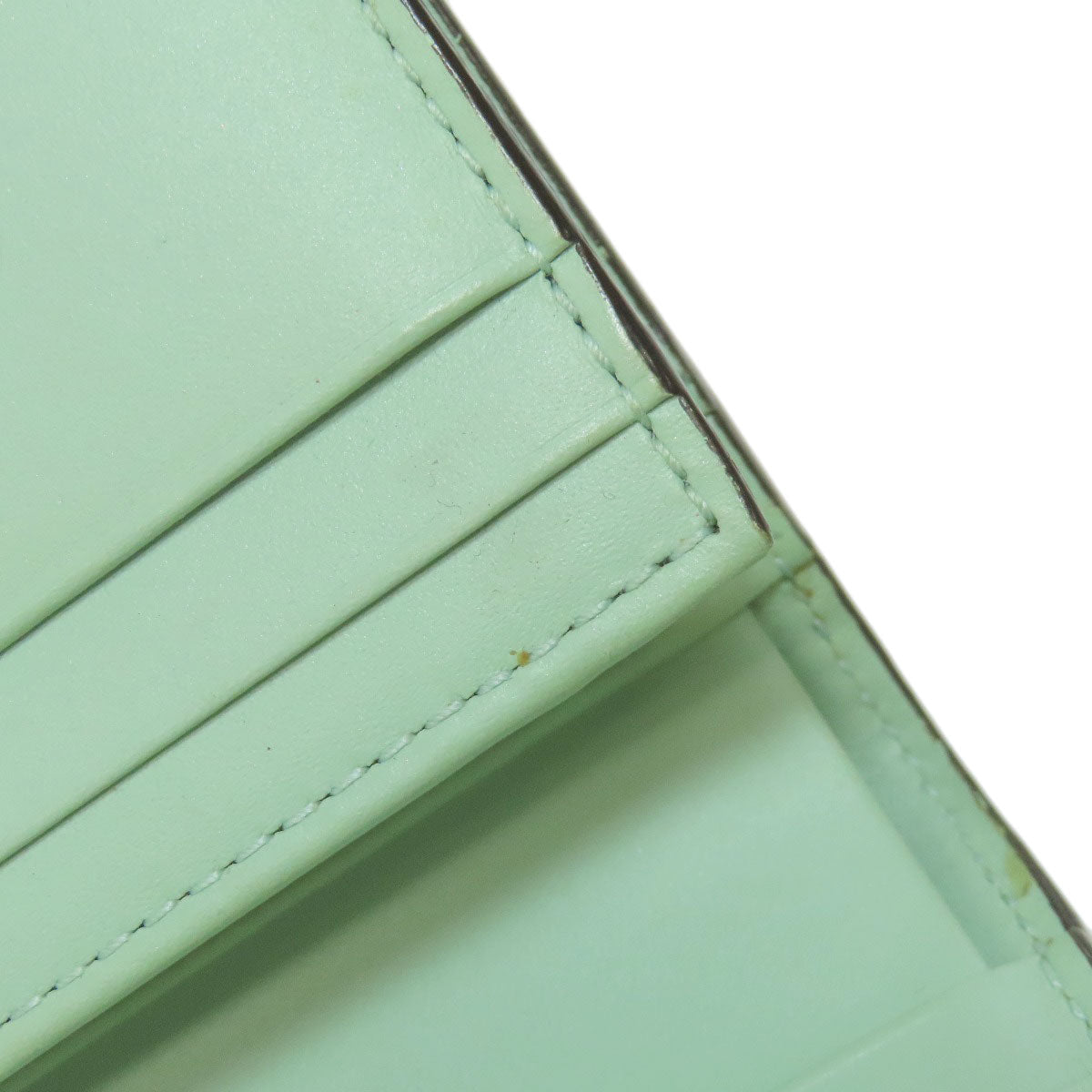 GUCCI Bifold Wallet 548057 leather green GG Signature Shima Linea Cat Women Used Authentic