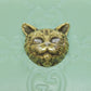 GUCCI Bifold Wallet 548057 leather green GG Signature Shima Linea Cat Women Used Authentic