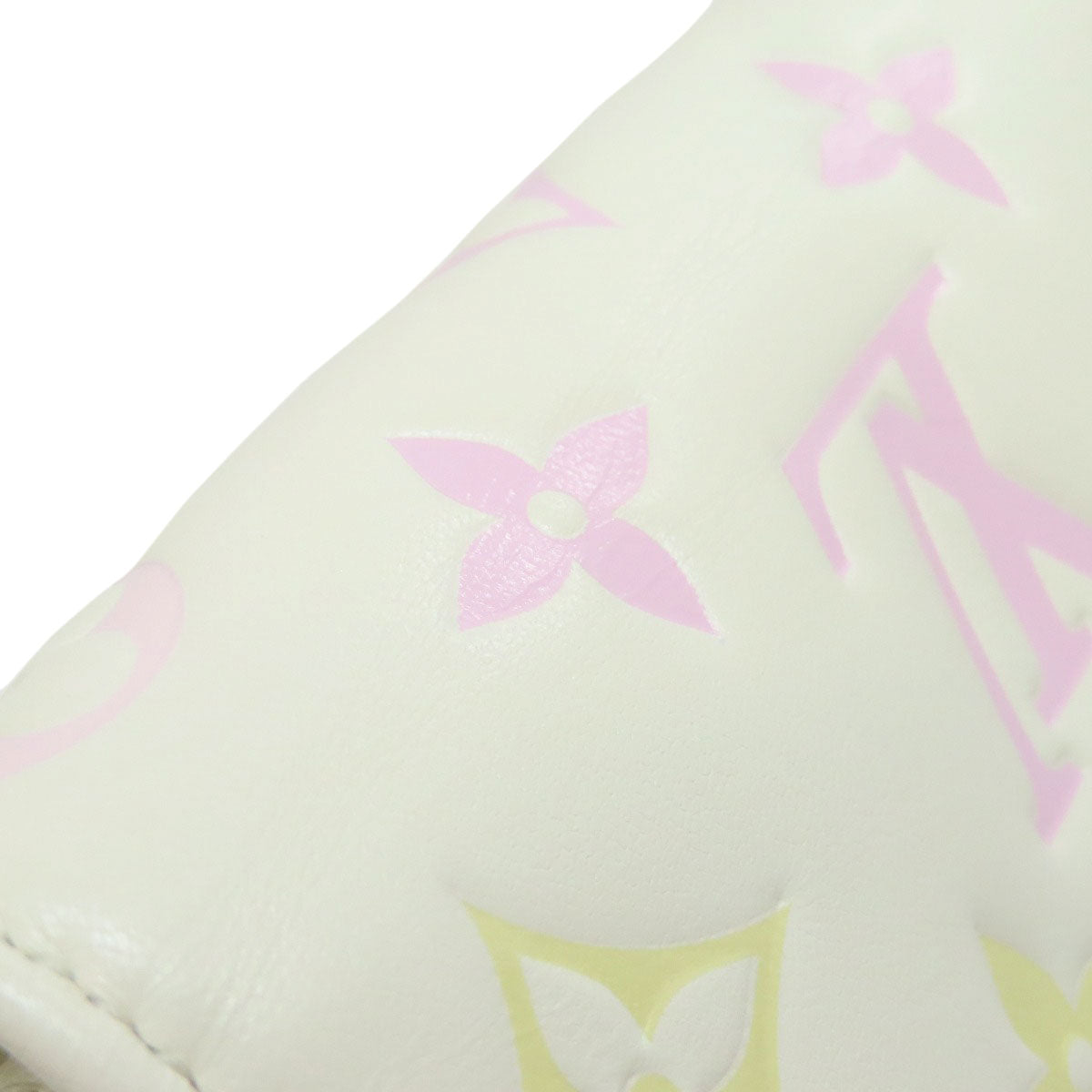 LOUIS VUITTON Bifold Wallet M11909 Calfskin white Portefeuille�ELoup Monogram Flower Women Used Authentic