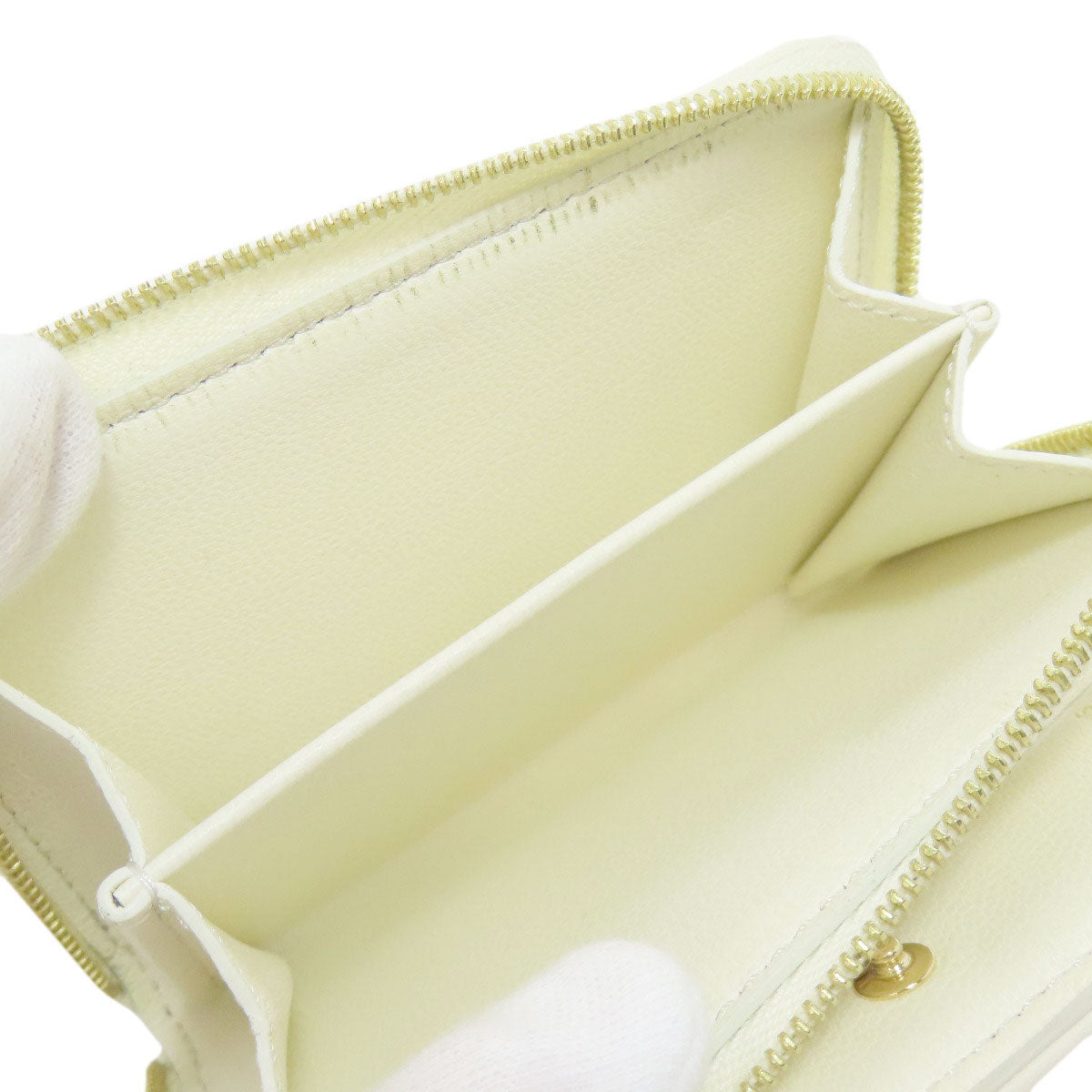 LOUIS VUITTON Bifold Wallet M11909 Calfskin white Portefeuille�ELoup Monogram Flower Women Used Authentic