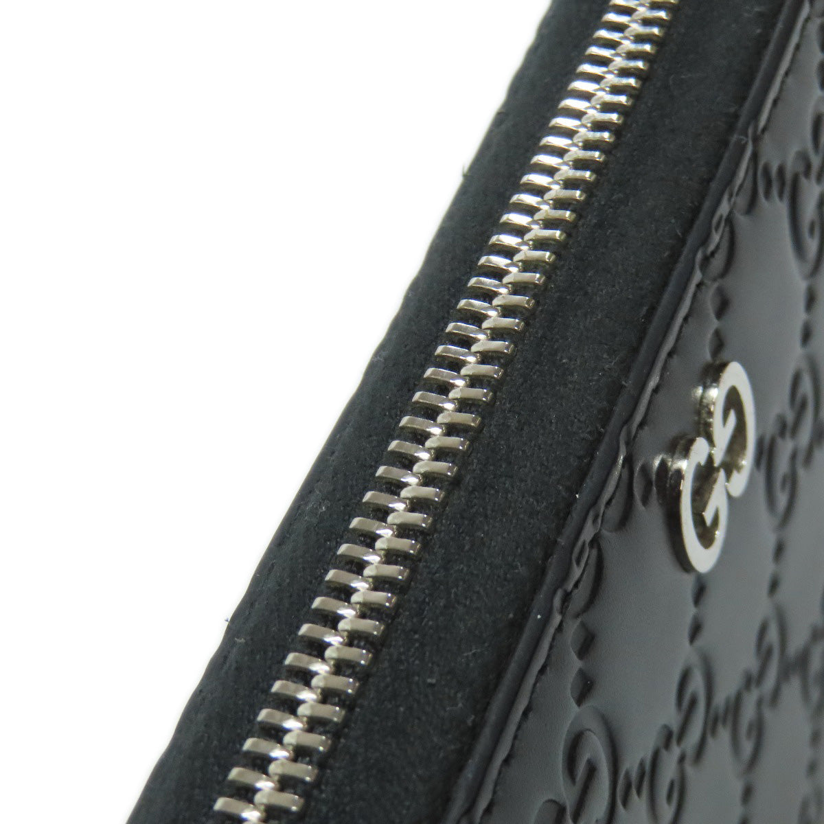 GUCCI Long Wallet Purse 473928 Calfskin black GG Signature Shima