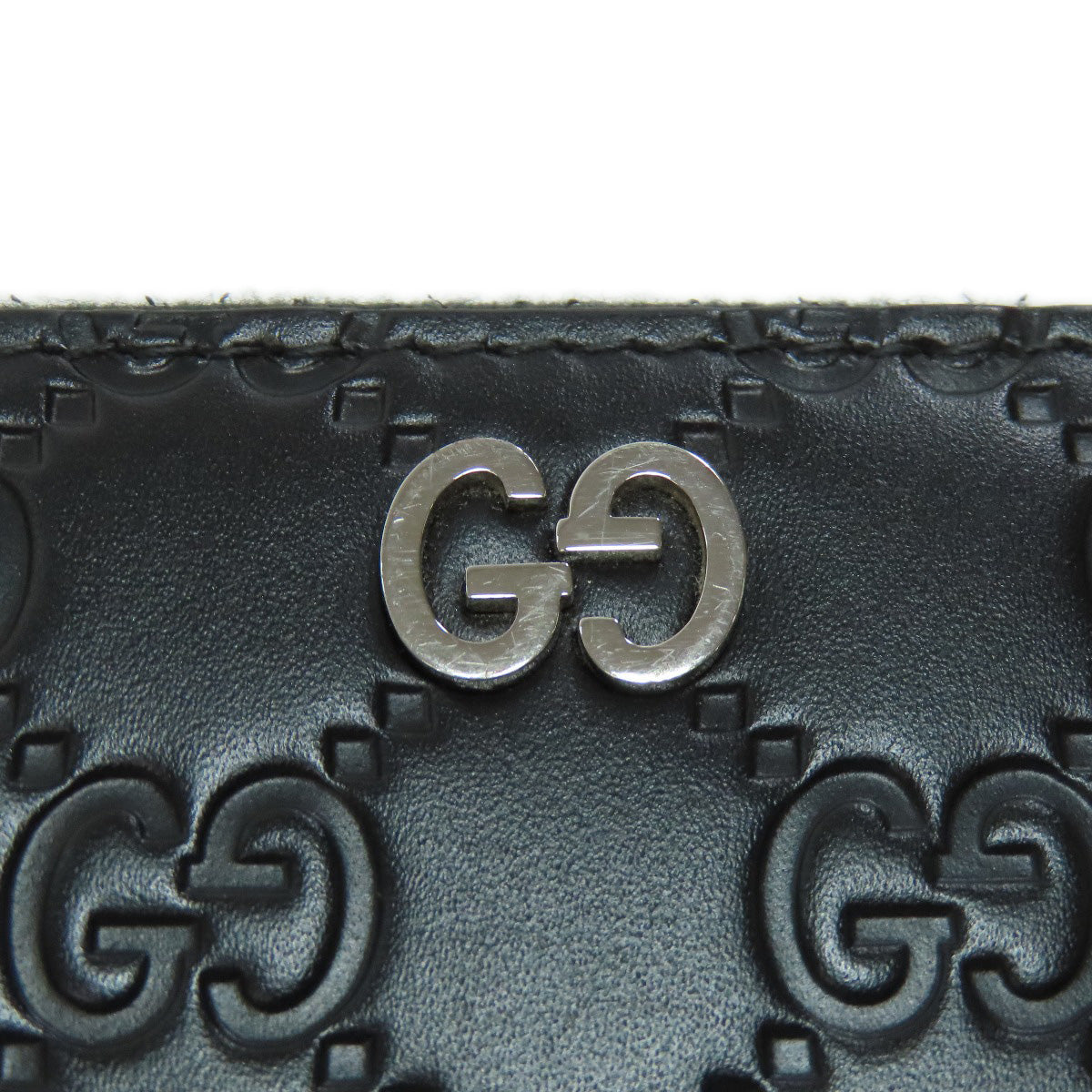 GUCCI Long Wallet Purse 473928 Calfskin black GG Signature Shima