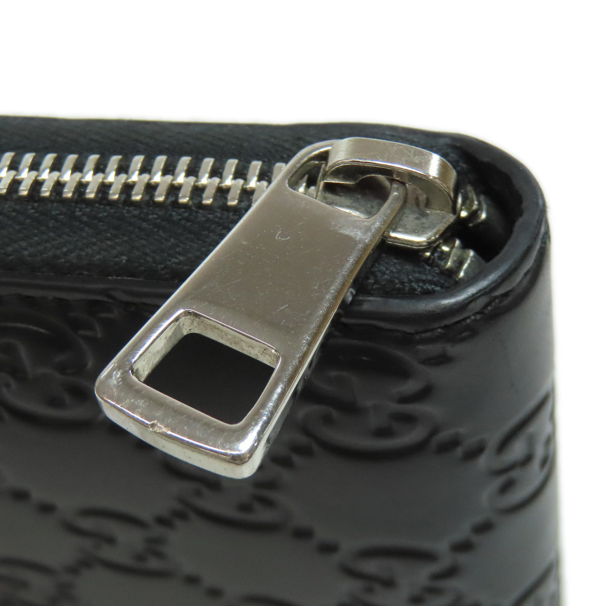 GUCCI Long Wallet Purse 473928 Calfskin black GG Signature Shima