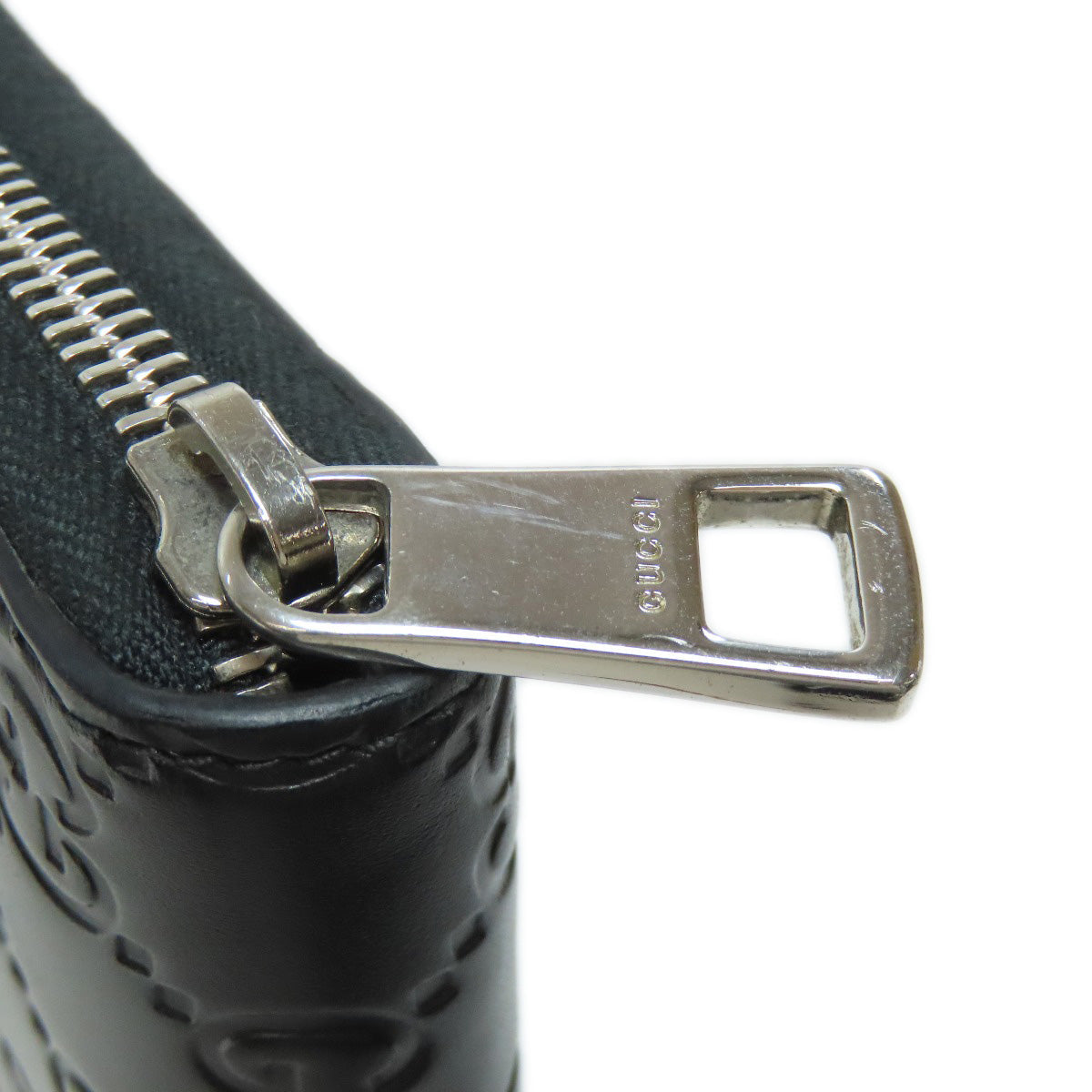 GUCCI Long Wallet Purse 473928 Calfskin black GG Signature Shima