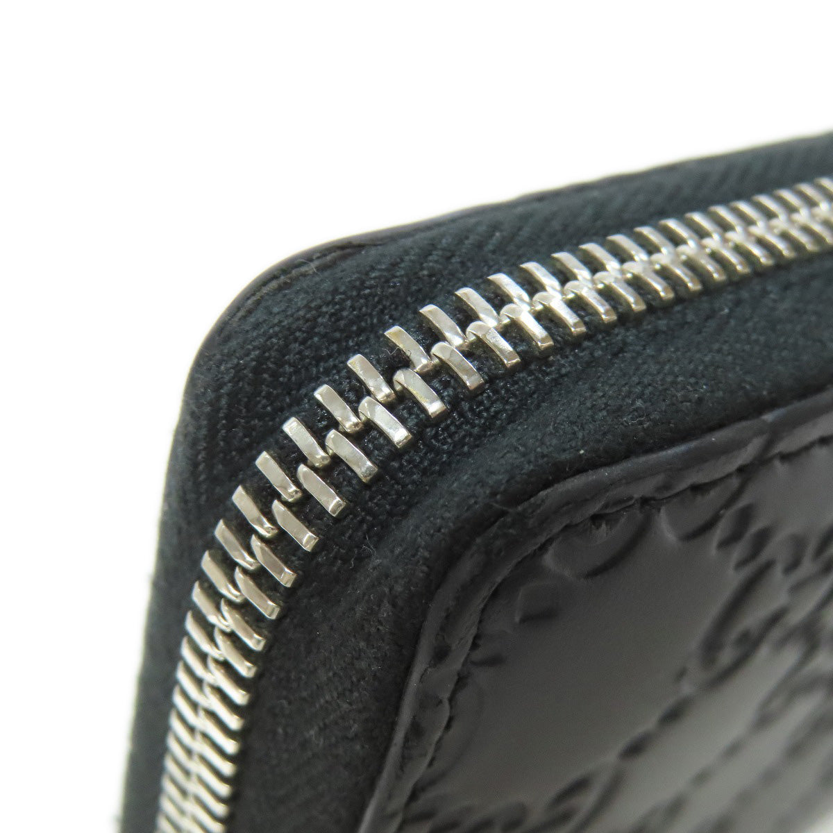 GUCCI Long Wallet Purse 473928 Calfskin black GG Signature Shima