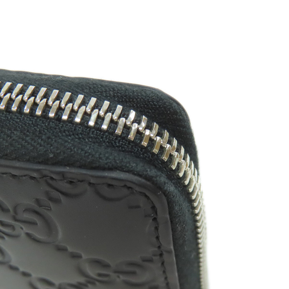 GUCCI Long Wallet Purse 473928 Calfskin black GG Signature Shima