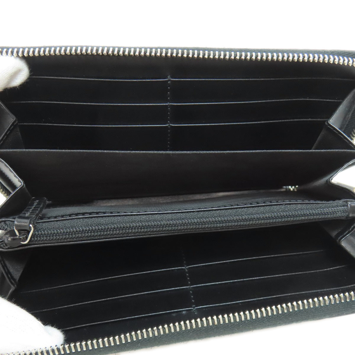GUCCI Long Wallet Purse 473928 Calfskin black GG Signature Shima