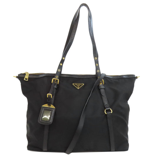 PRADA Tote Bag Nylon black logoMetal 2WAY