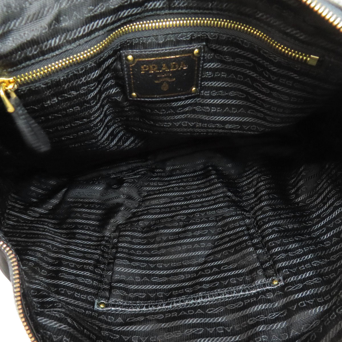 PRADA Tote Bag Nylon black logoMetal 2WAY