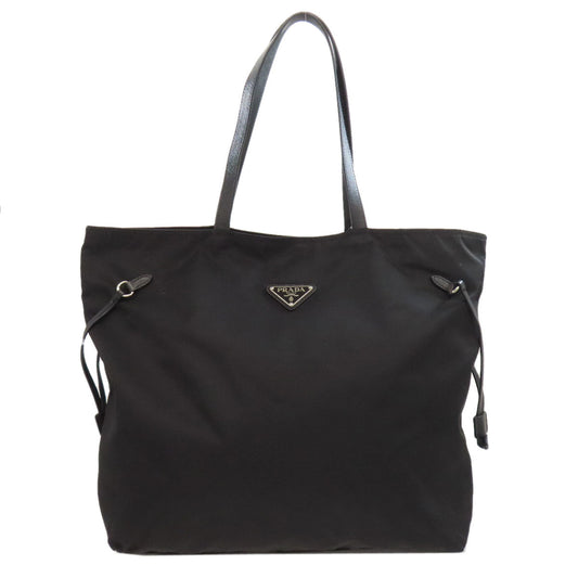 PRADA Tote Bag Nylon black logoMetal Women Used Authentic