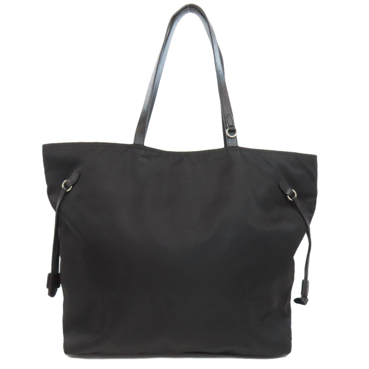 PRADA Tote Bag Nylon black logoMetal Women Used Authentic