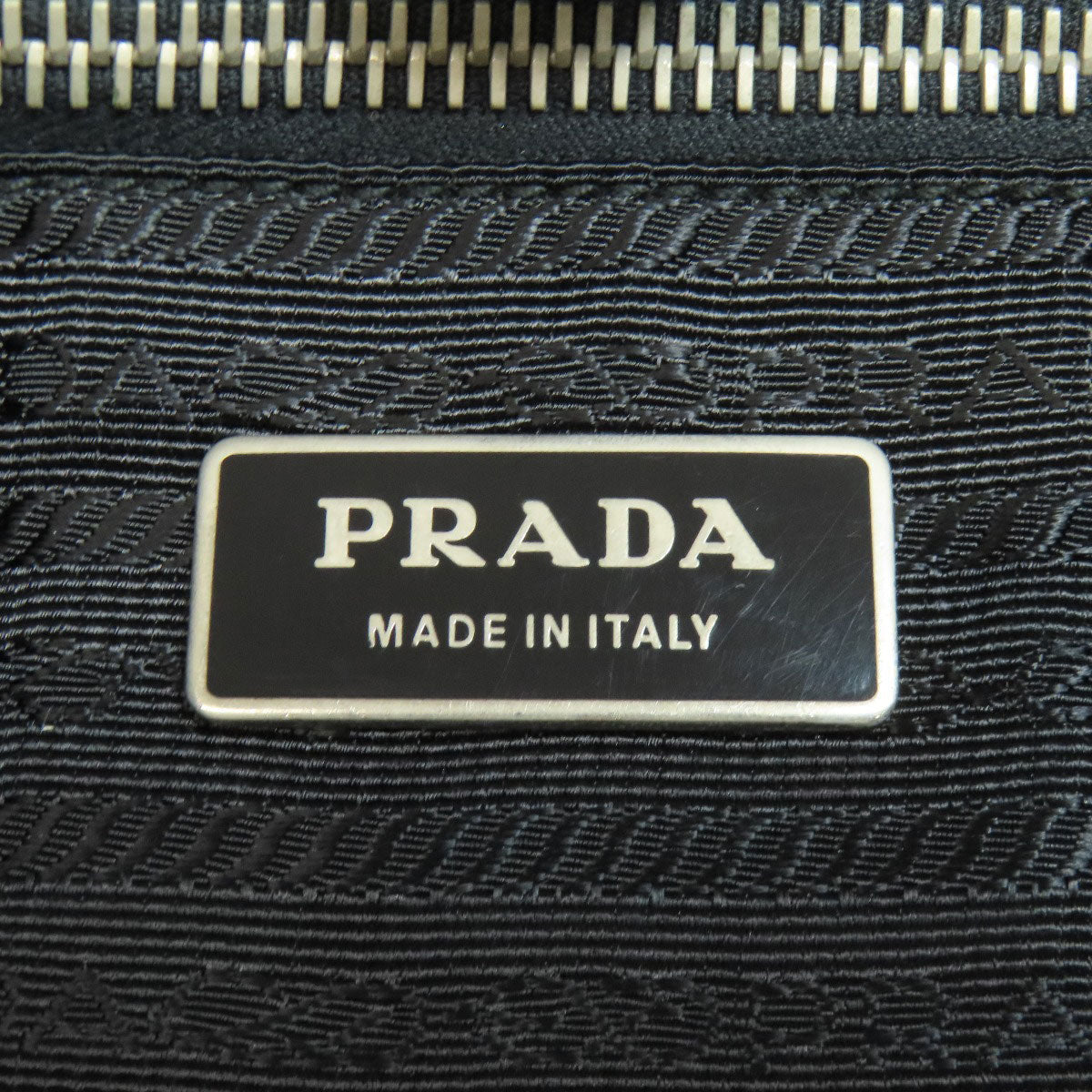 PRADA Tote Bag Nylon black logoMetal Women Used Authentic