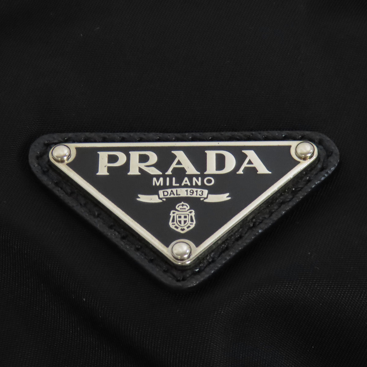 PRADA Tote Bag Nylon black logoMetal Women Used Authentic