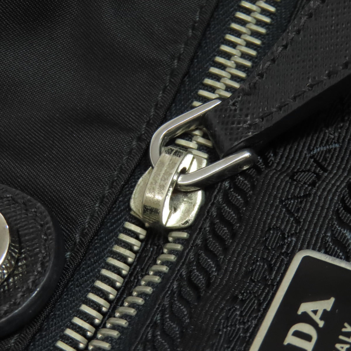 PRADA Tote Bag Nylon black logoMetal Women Used Authentic