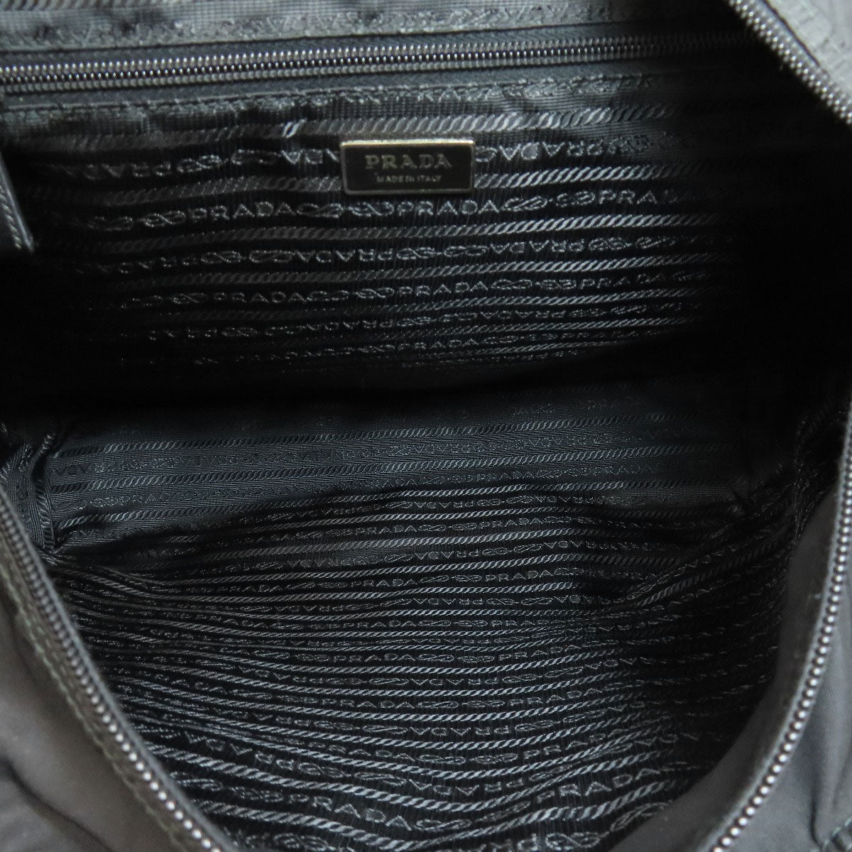 PRADA Tote Bag Nylon black logoMetal