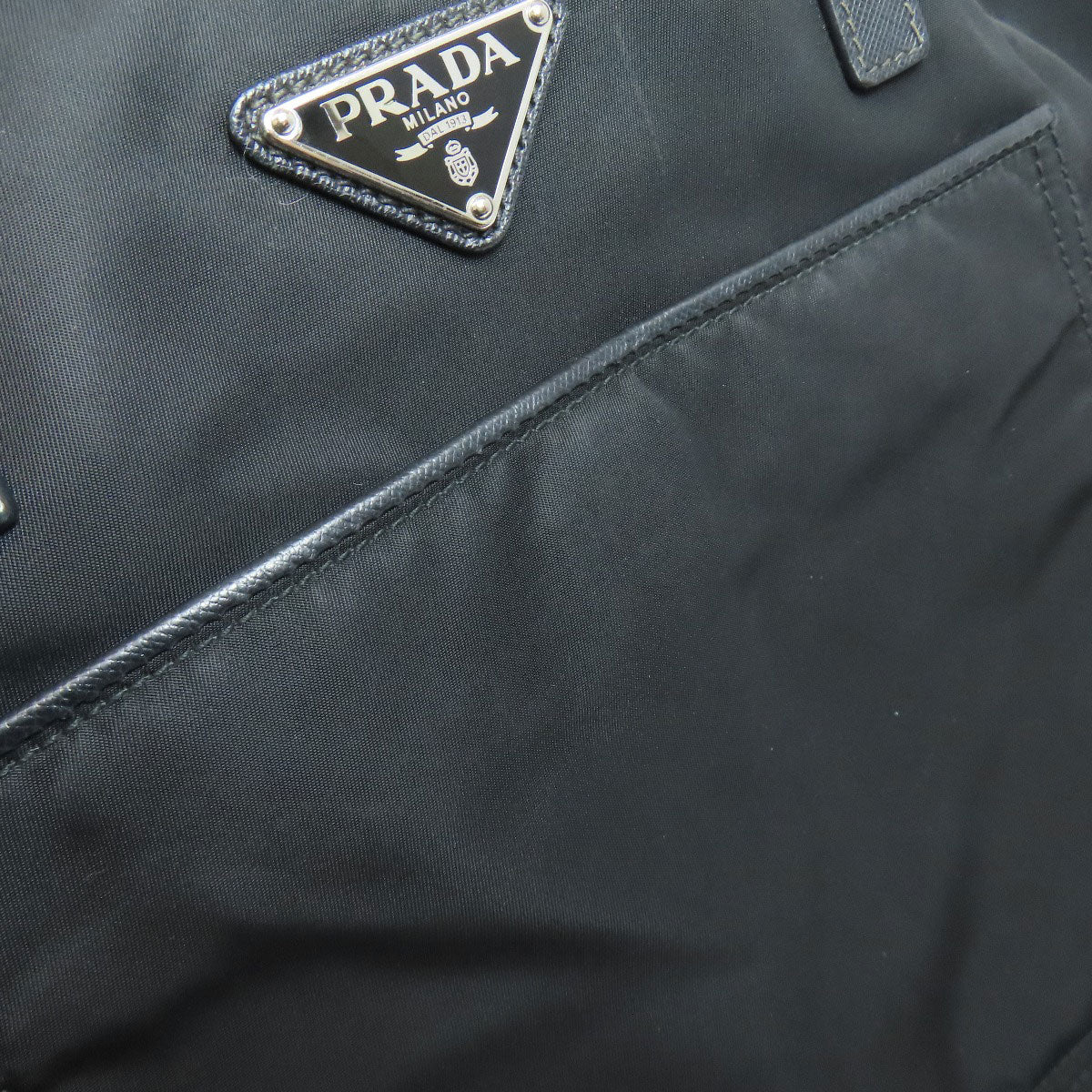 PRADA Tote Bag 1BG052 Nylon black logoMetal