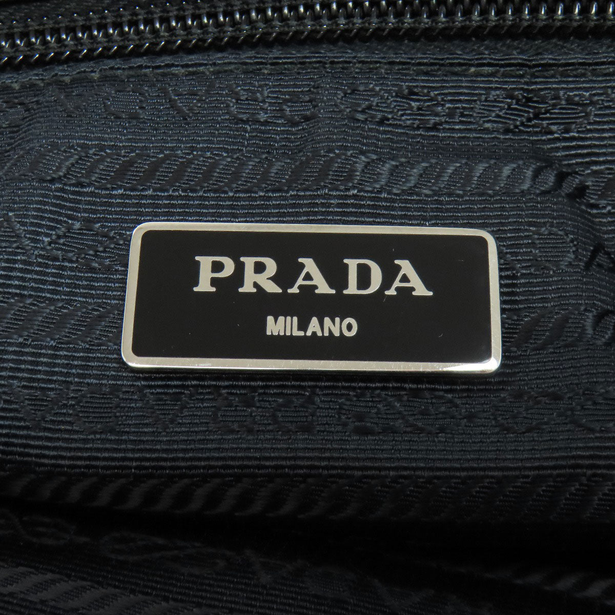 PRADA Tote Bag 1BG052 Nylon black logoMetal