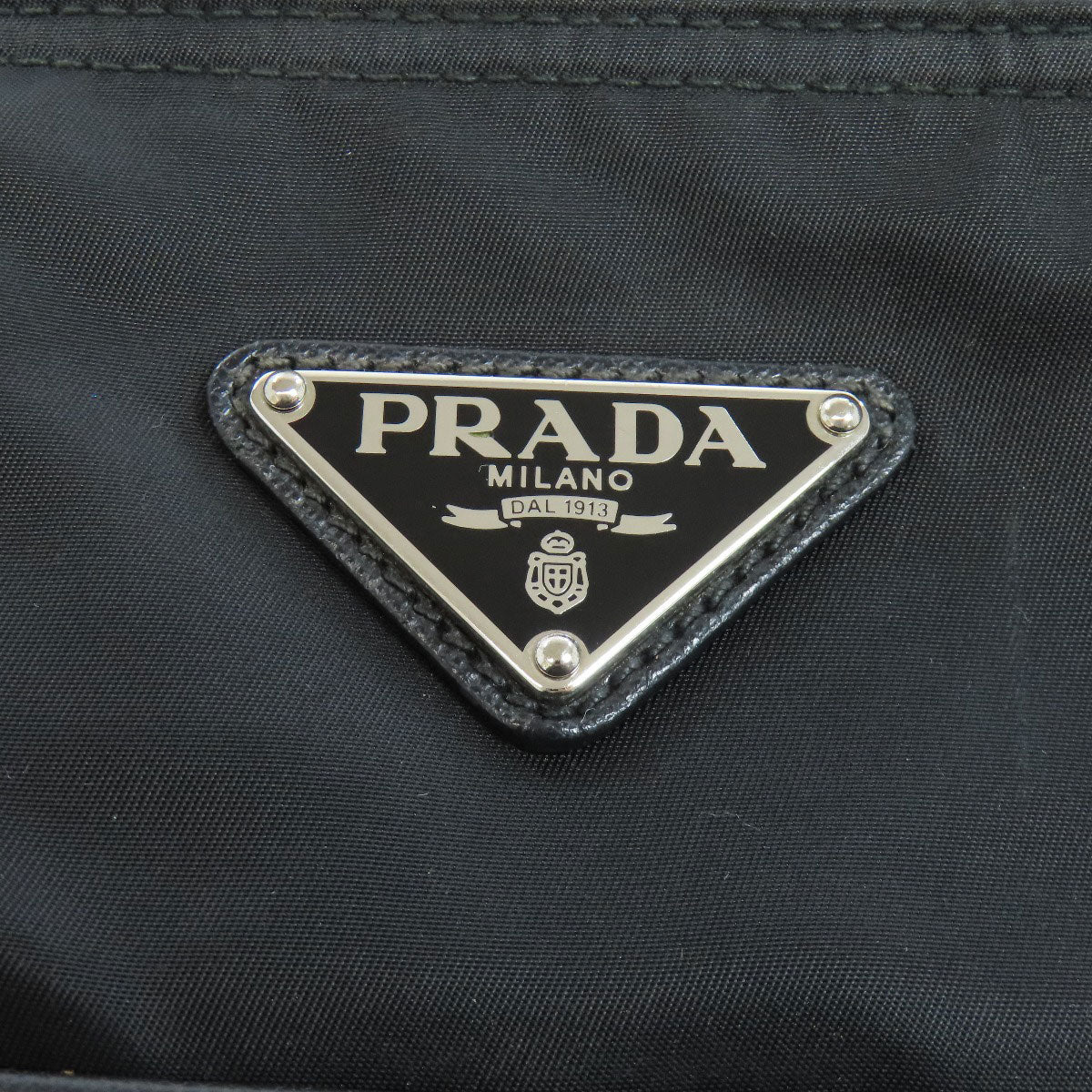 PRADA Tote Bag 1BG052 Nylon black logoMetal