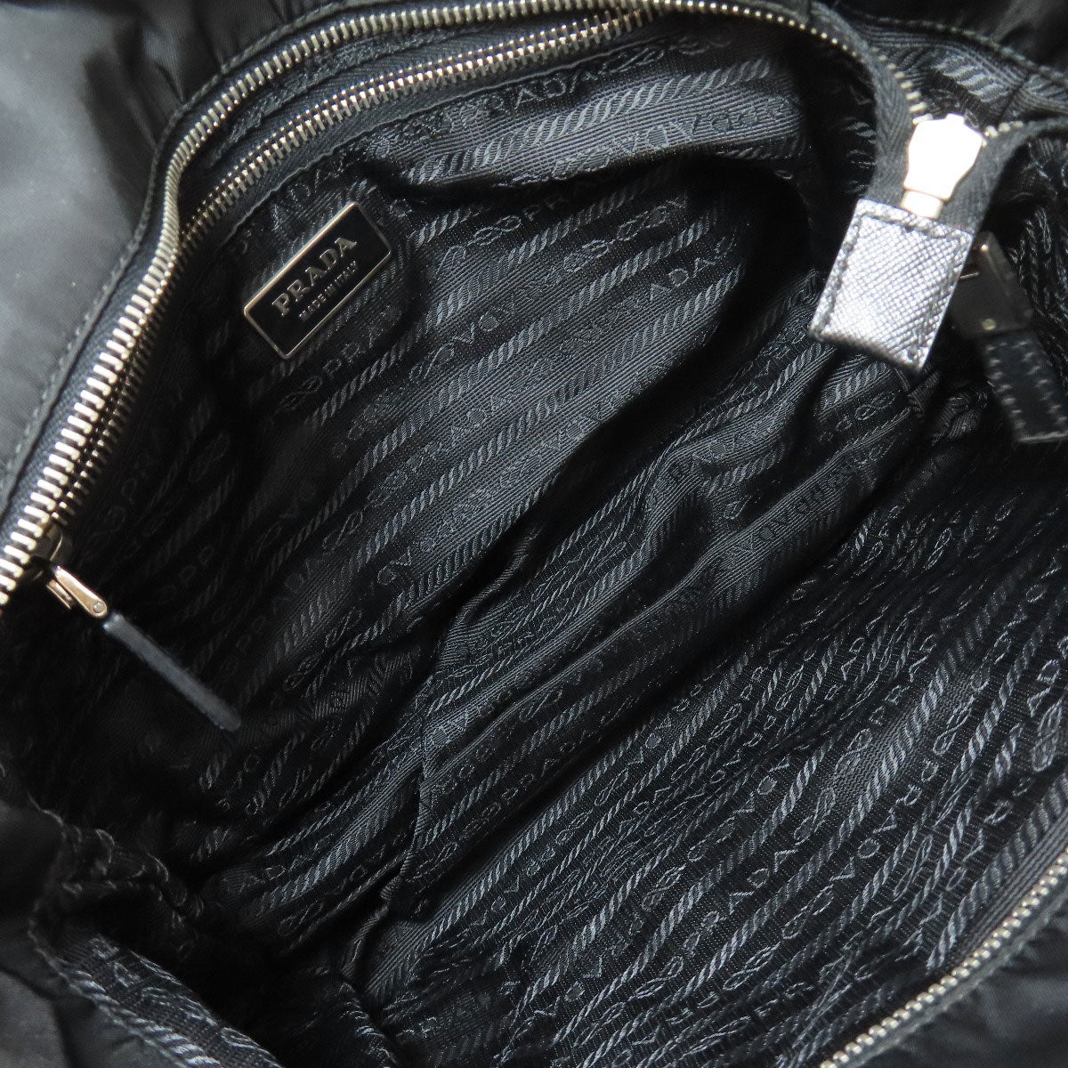 PRADA Handbag Nylon black logoMetal