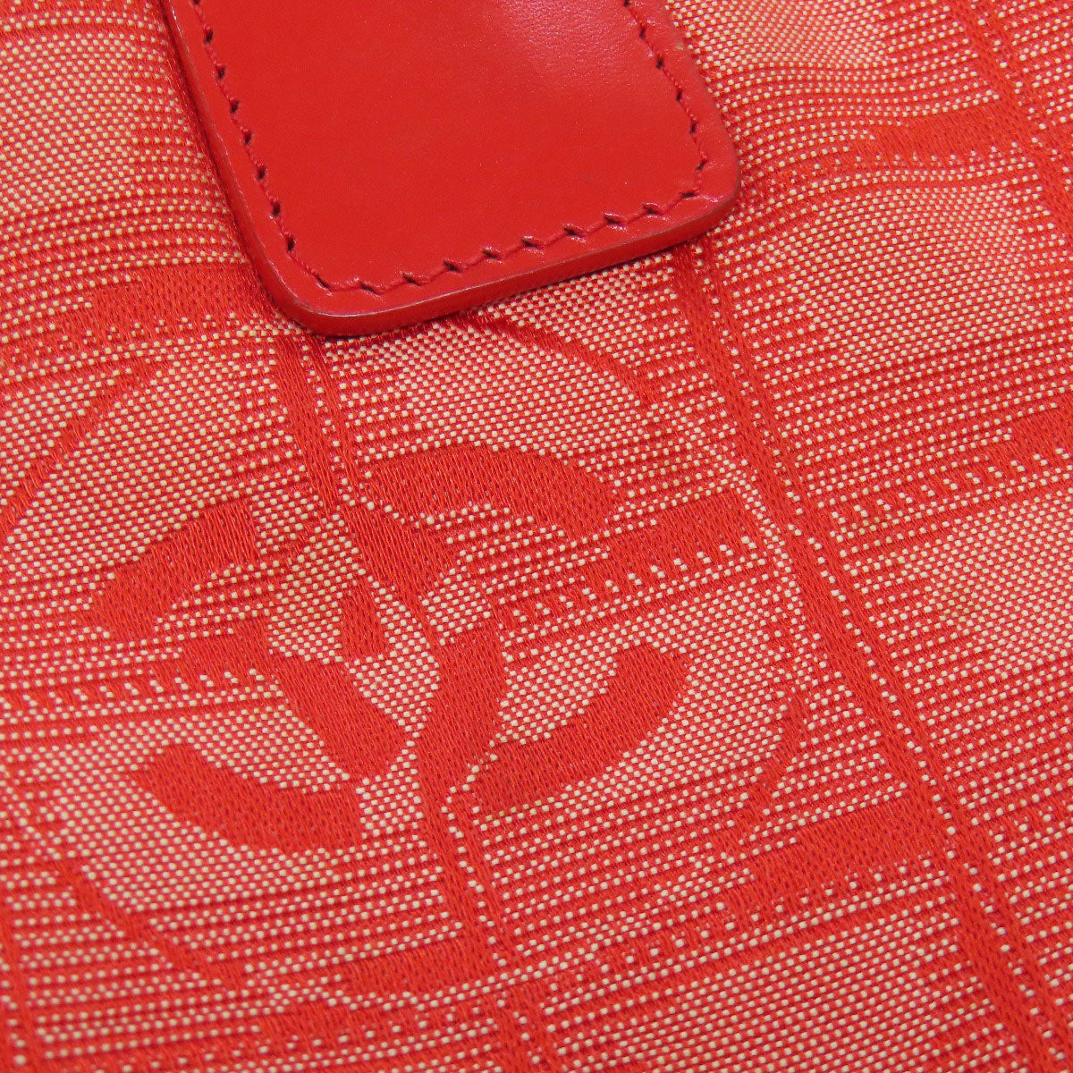 CHANEL Tote Bag Nylon jacquard Red New Travel Line MM Women Used Authentic