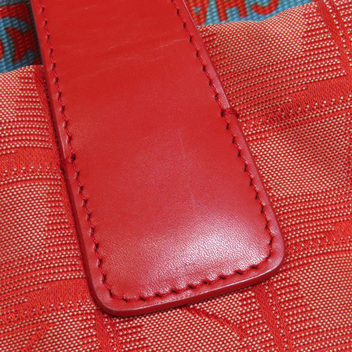 CHANEL Tote Bag Nylon jacquard Red New Travel Line MM Women Used Authentic