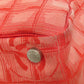 CHANEL Tote Bag Nylon jacquard Red New Travel Line MM Women Used Authentic