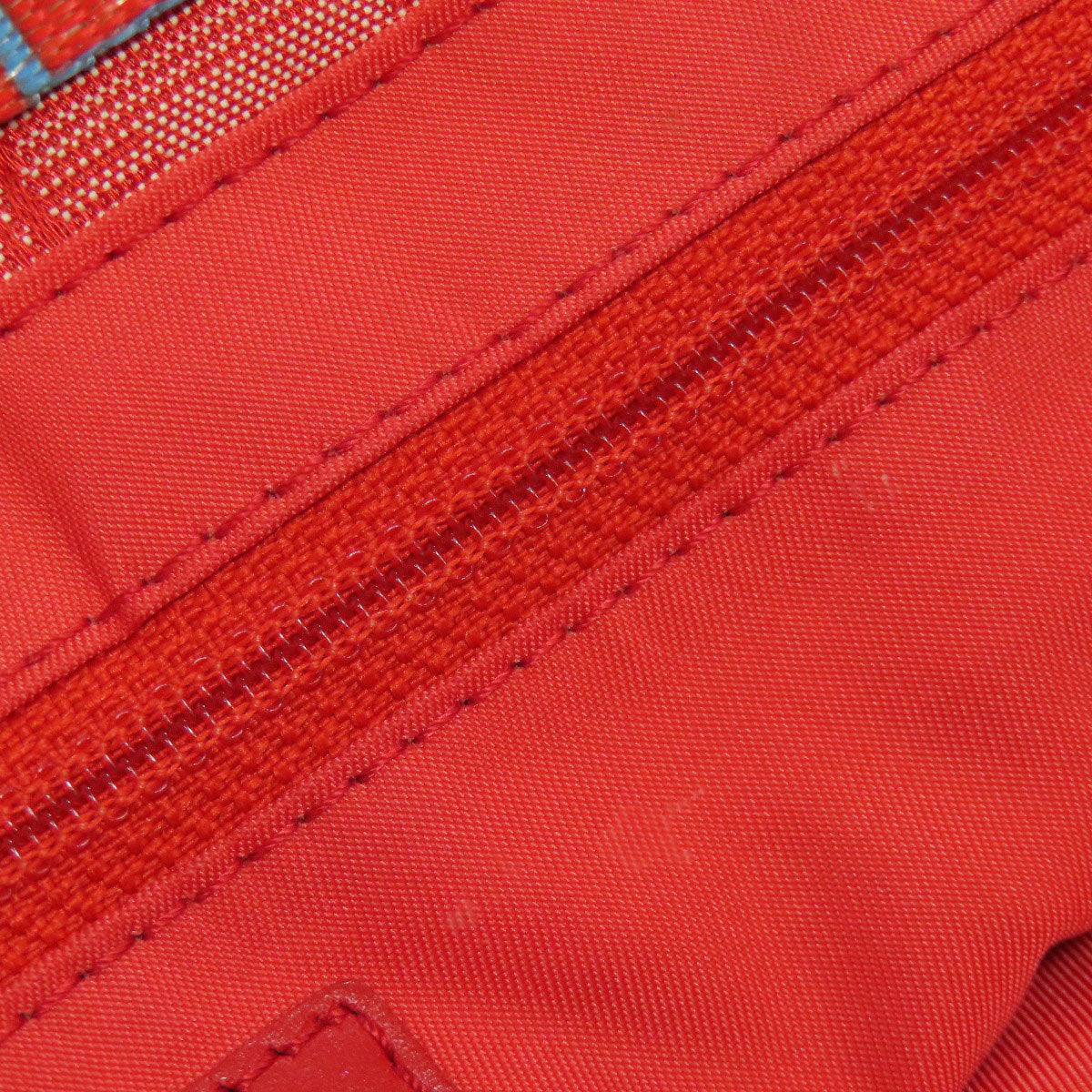 CHANEL Tote Bag Nylon jacquard Red New Travel Line MM Women Used Authentic