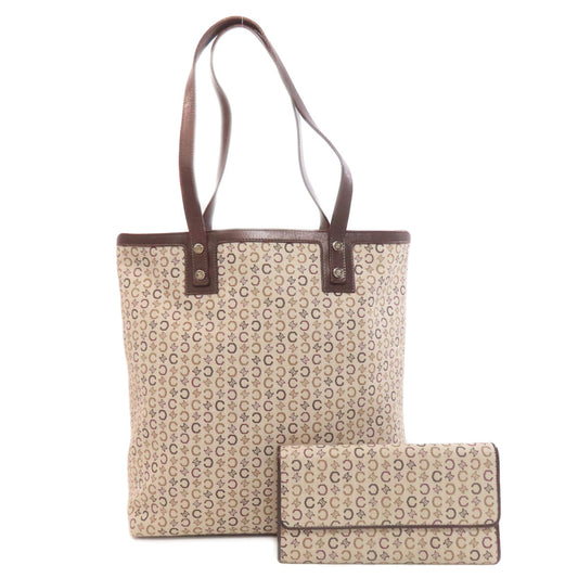 CELINE Tote Bag canvas Brown C Macadam Wallet included Women Used Authentic