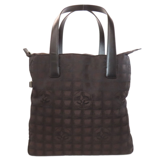 CHANEL Tote Bag Nylon jacquard Brown New Travel Line GM