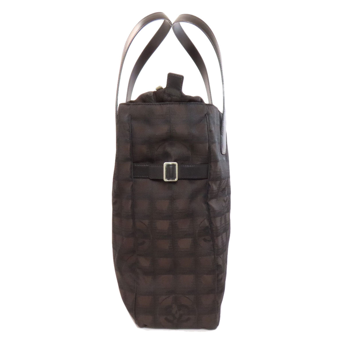 CHANEL Tote Bag Nylon jacquard Brown New Travel Line GM