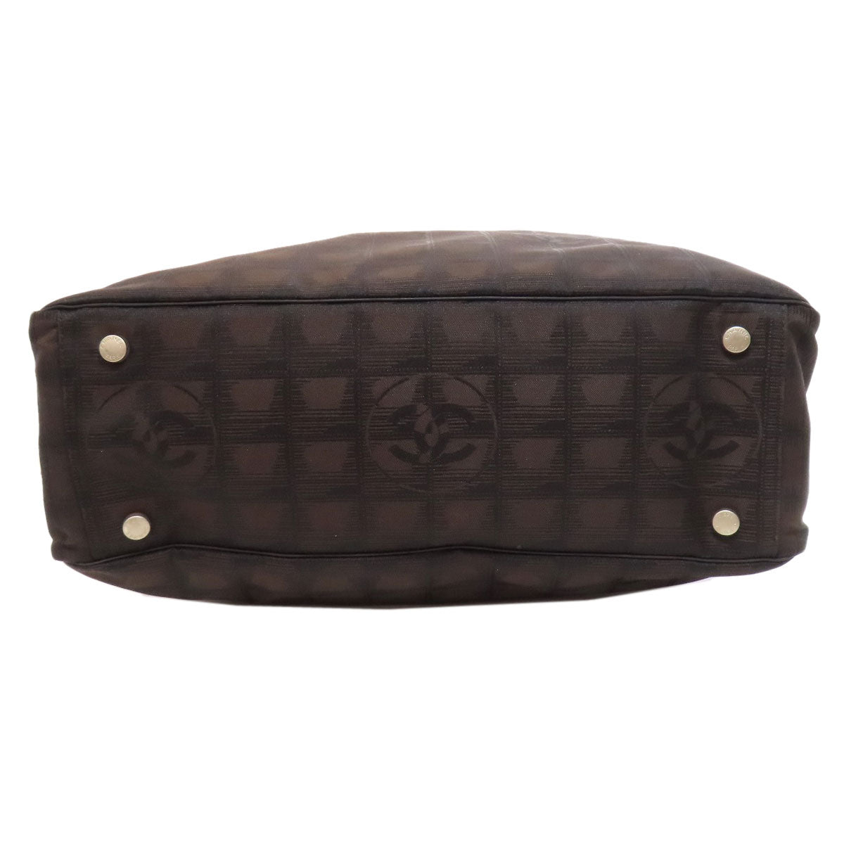 CHANEL Tote Bag Nylon jacquard Brown New Travel Line GM