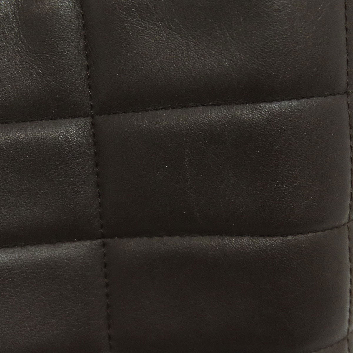 CHANEL Handbag Calfskin black Chocolate bar Silver Metal