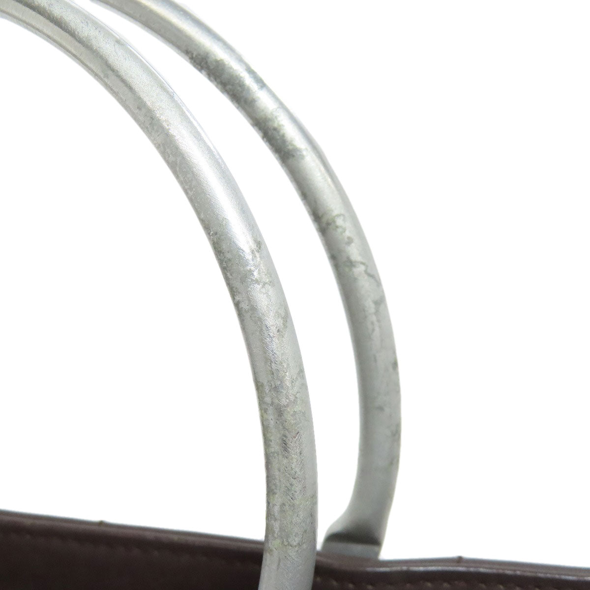 CHANEL Handbag Calfskin black Chocolate bar Silver Metal