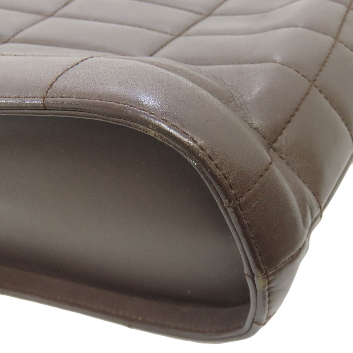 CHANEL Handbag Calfskin black Chocolate bar Silver Metal