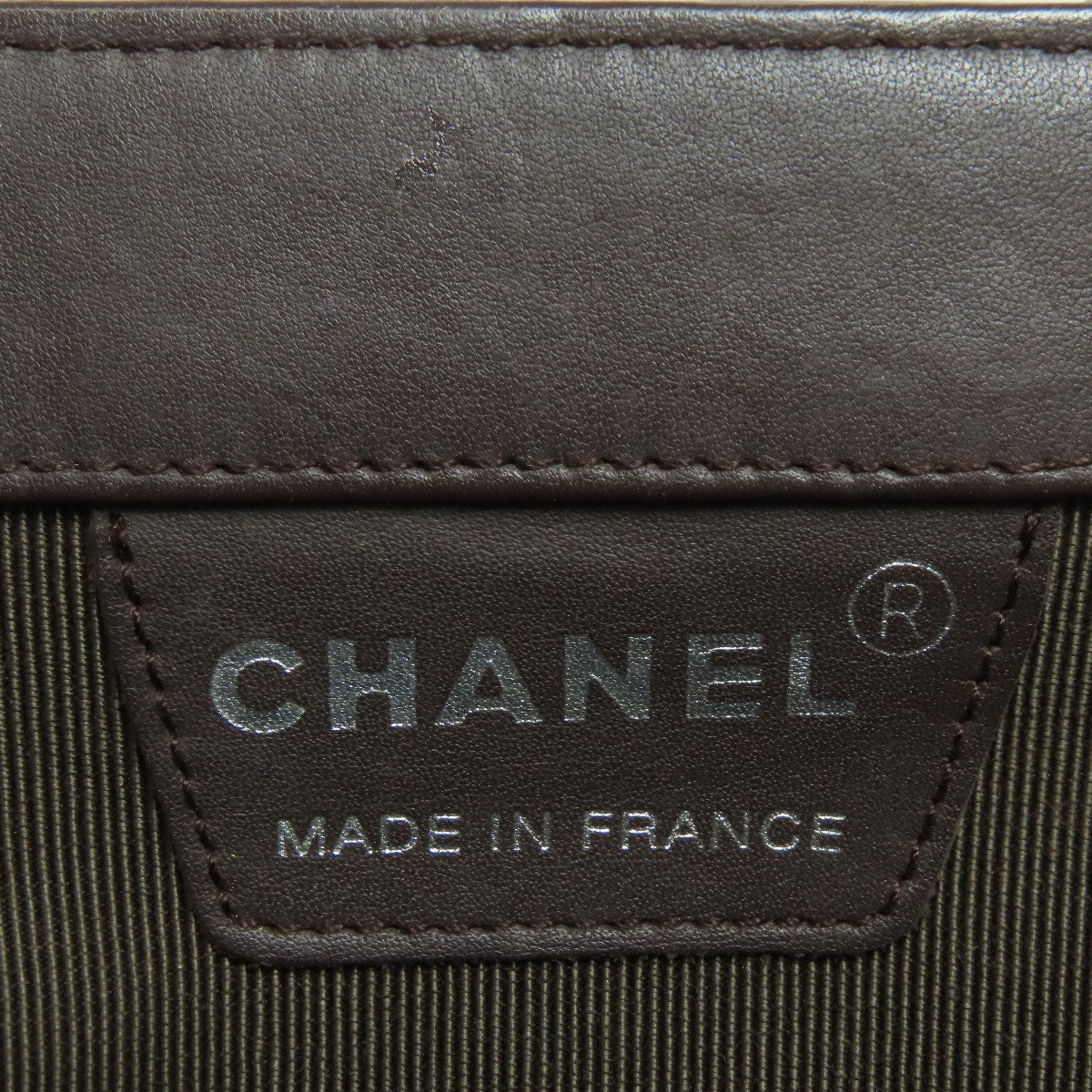 CHANEL Handbag Calfskin black Chocolate bar Silver Metal