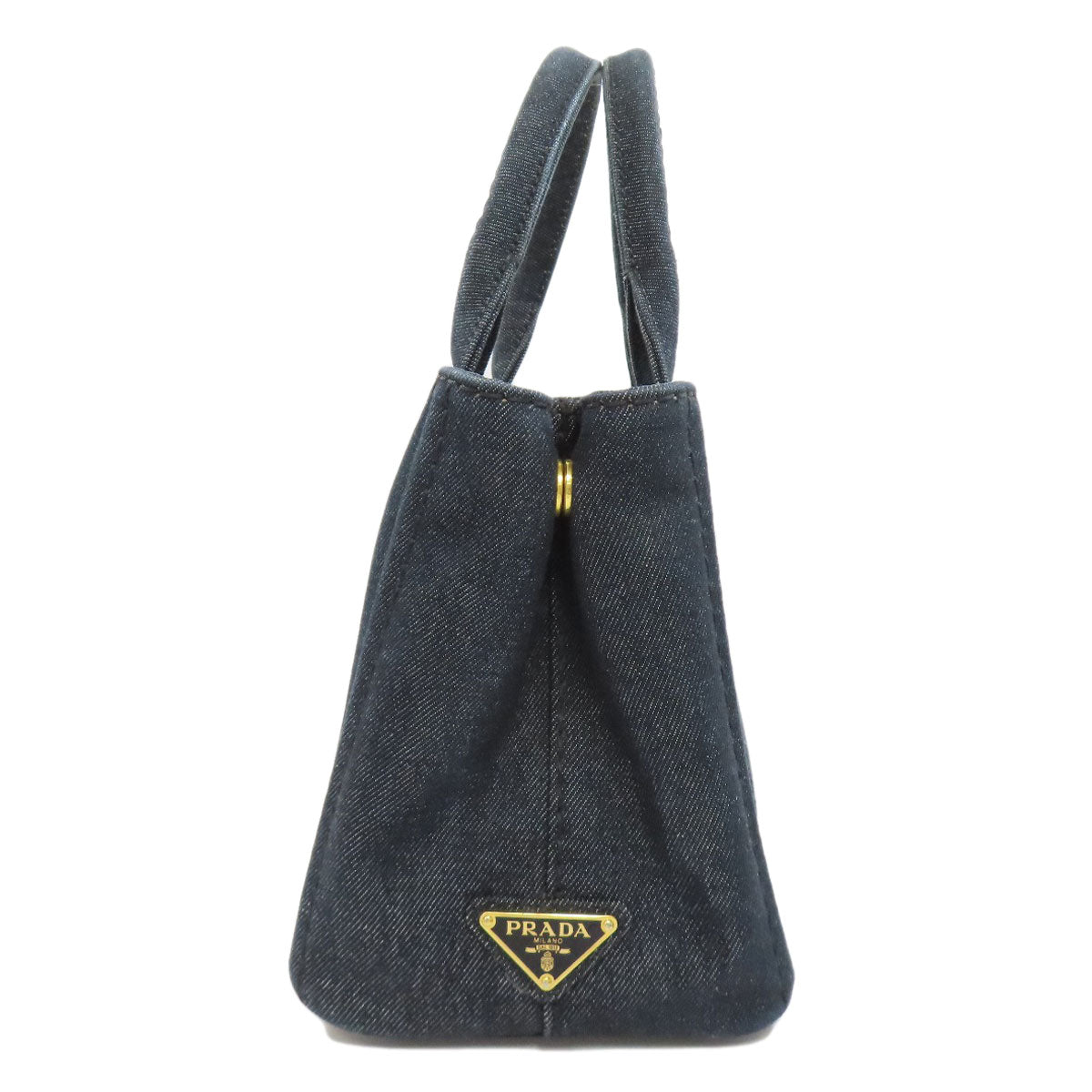 PRADA Handbag denim black Canapa Mini 2WAY Women Used Authentic