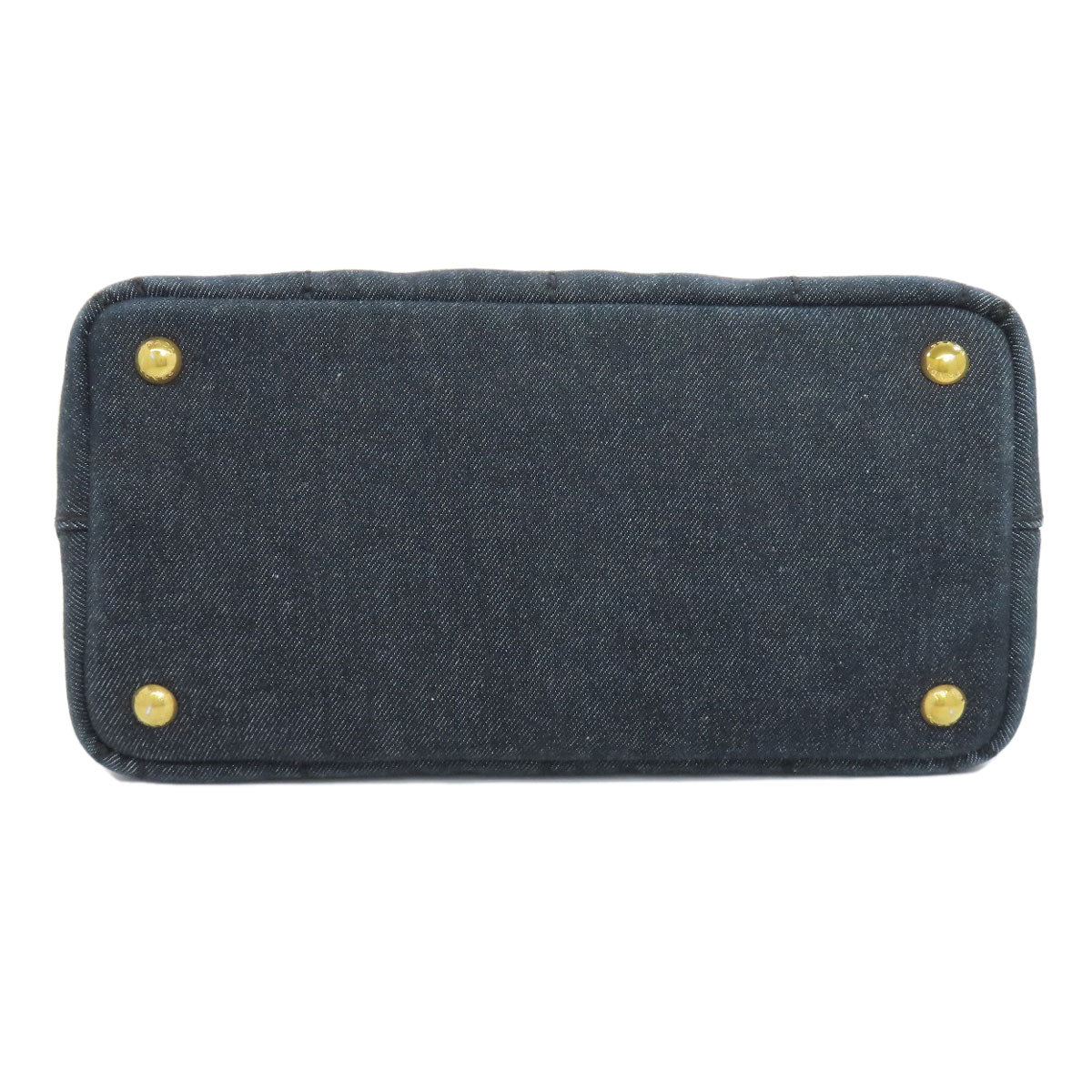 PRADA Handbag denim black Canapa Mini 2WAY Women Used Authentic