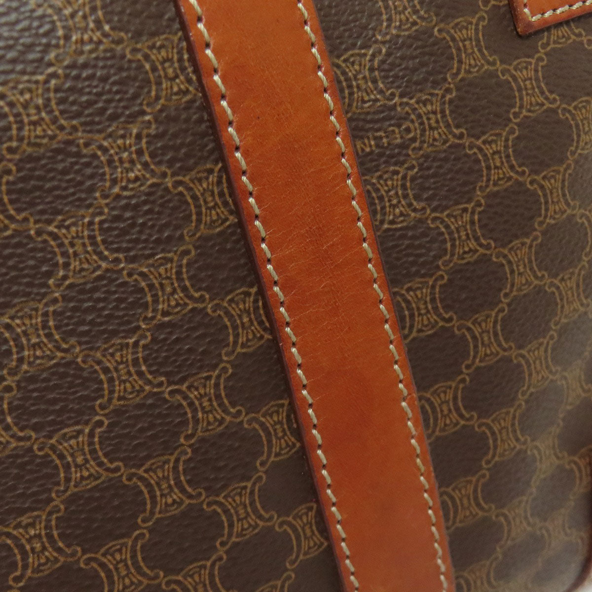 CELINE Boston Duffel bag PVC Brown Macadam Pattern Women Used Authentic