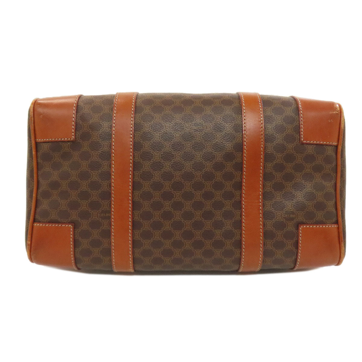 CELINE Boston Duffel bag PVC Brown Macadam Pattern Women Used Authentic