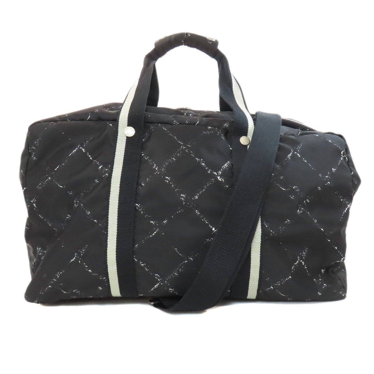 CHANEL Boston Duffel bag Nylon black Travel line 2WAY