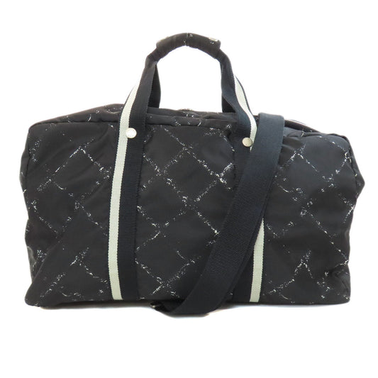 CHANEL Boston Duffel bag Nylon black Travel line 2WAY