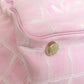 CHANEL Tote Bag Nylon jacquard pink New Travel Line MM Women Used Authentic