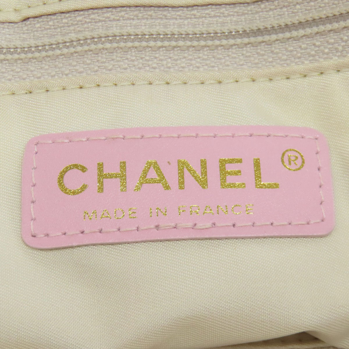 CHANEL Tote Bag Nylon jacquard pink New Travel Line MM Women Used Authentic