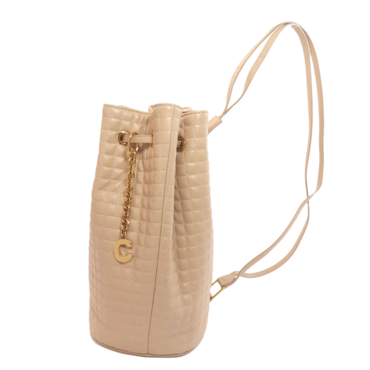 CELINE Backpack leather beige one beltBackpack C Charm Women Used Authentic
