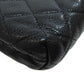 CHANEL Cosmetics Pouch Grained Calfskin Skin black Matelasse Gold Metal
