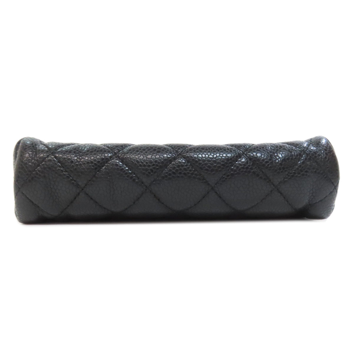CHANEL Cosmetics Pouch Grained Calfskin Skin black Matelasse Gold Metal